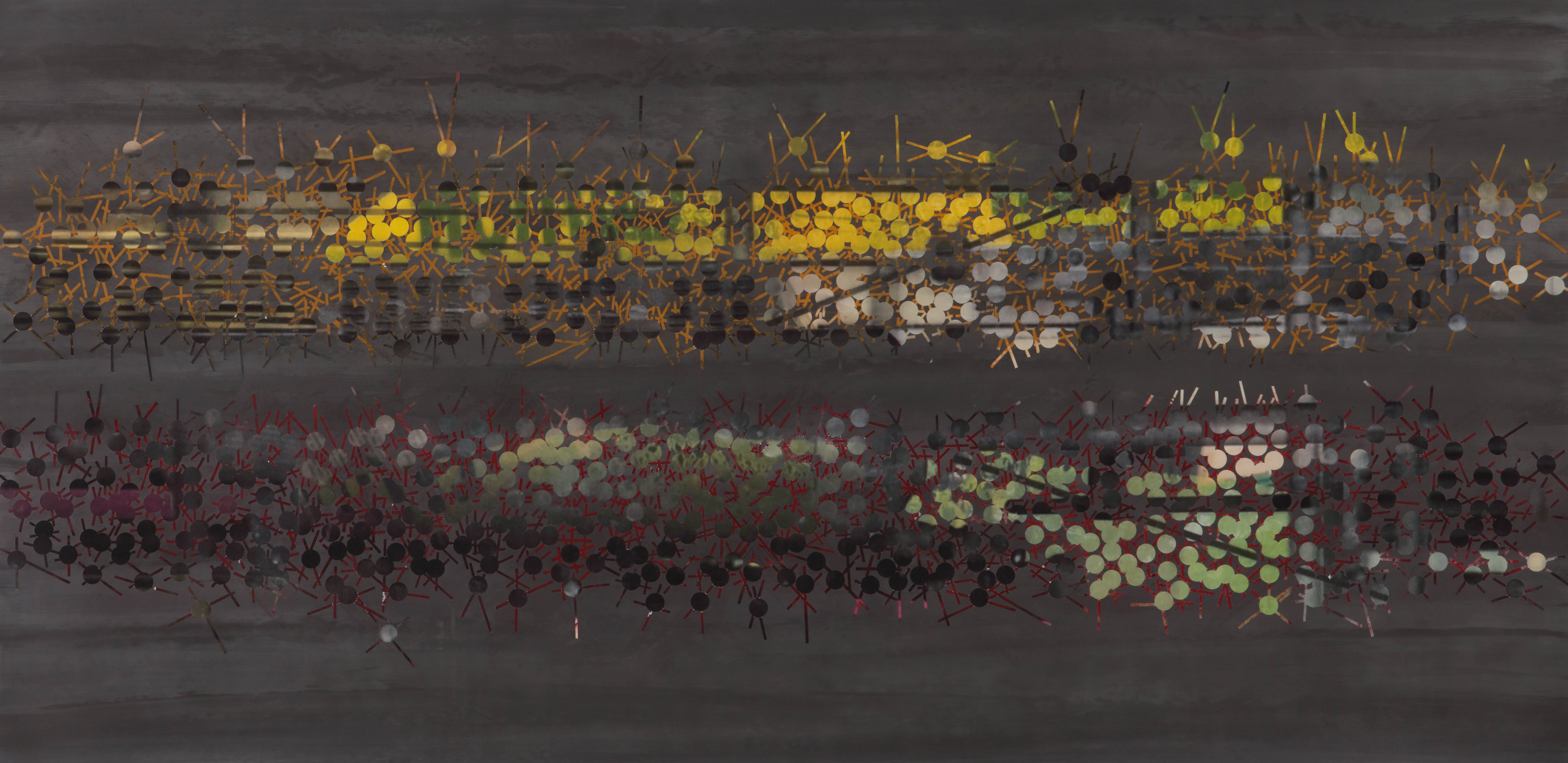 TRIBE 178 - 2013, acrylic, watercolor, graphite on paper, 35.5 x 72 inches (AVAILABLE)