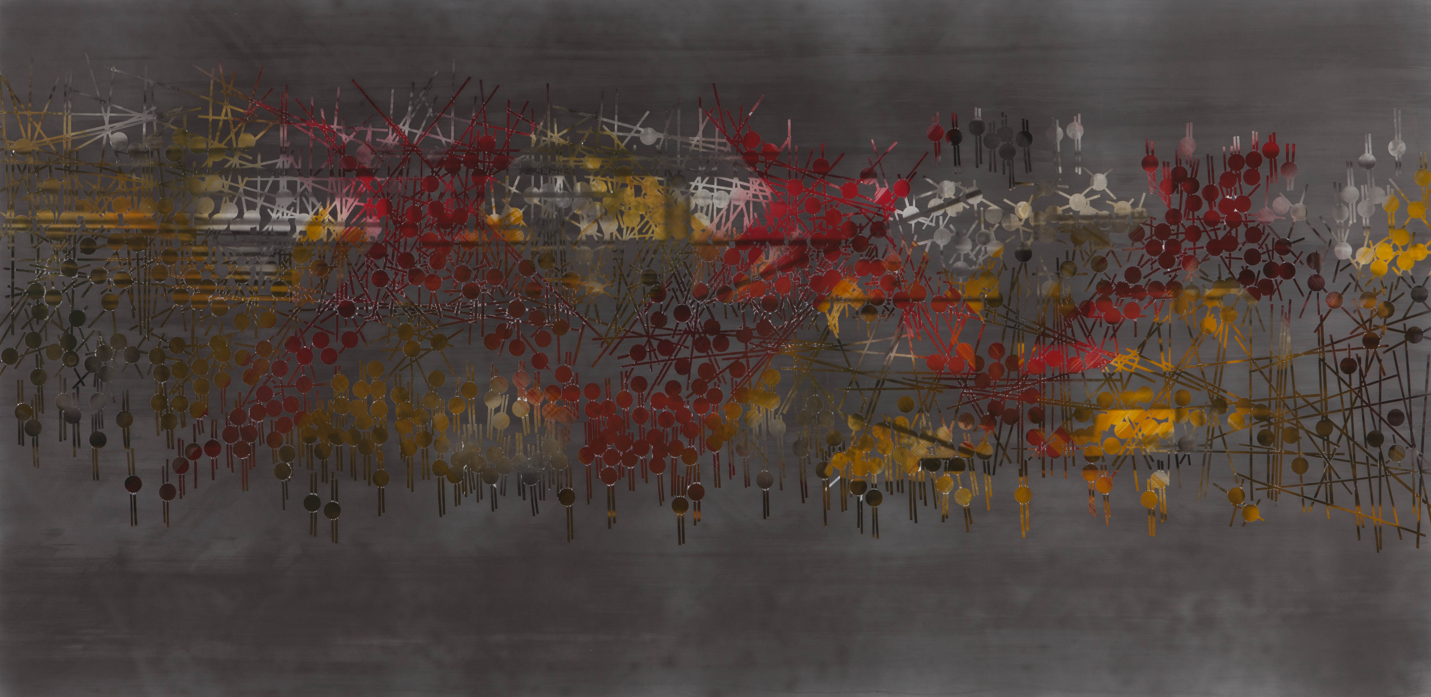 TRIBE 182 - 2013, acrylic, watercolor, graphite on paper, 35.5 x 72 inches (AVAILABLE)