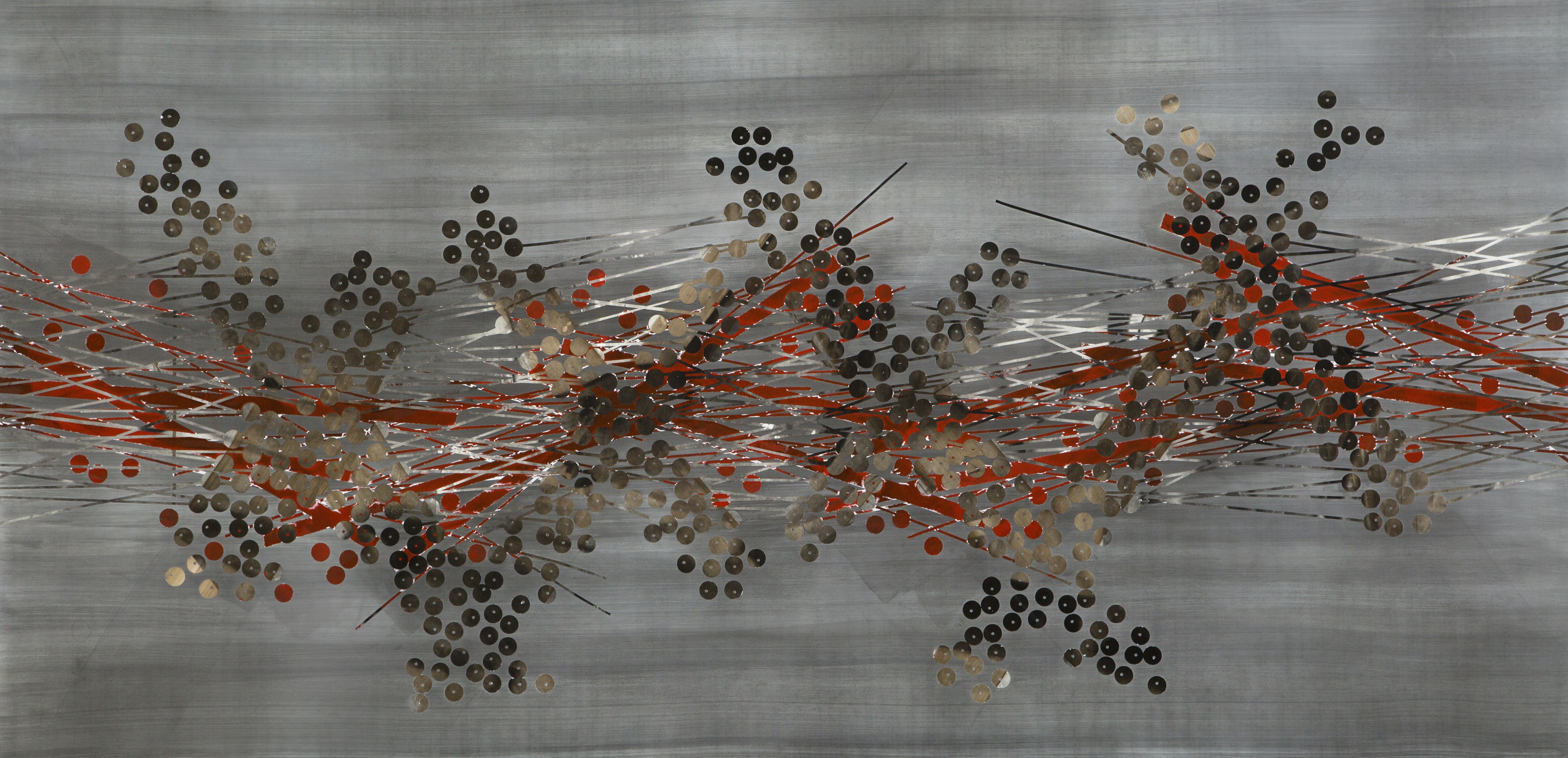 TRIBE 189 - 2013, acrylic, watercolor, graphite on paper, 35.25 x 71.75 inches (AVAILABLE)