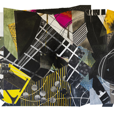 ALLEGORY OF A JOURNEY - 2018, acrylic, watercolor, india ink, graphite, uv archival pigment prints, collage on Arches paper, 52 H X 118 W inches (SOLD - COMMISSION)