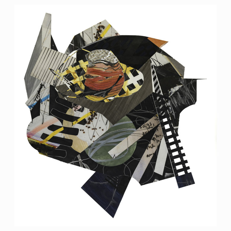 ALLEGORY 1 - 2018, acrylic, watercolor, india ink, graphite, uv archival prints, collage on Arches paper, 55 X 48 inches (NFS)